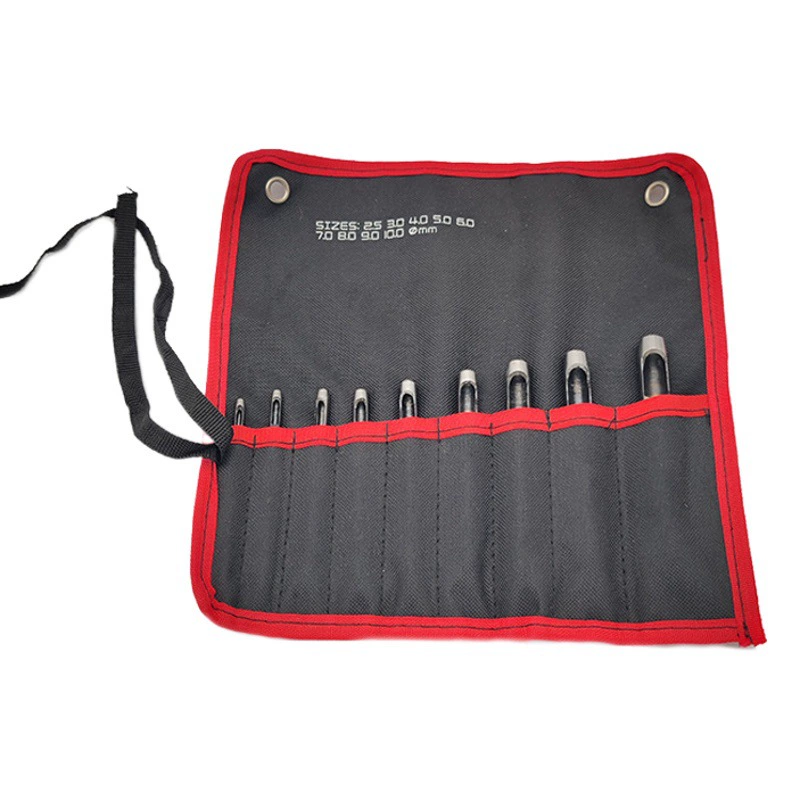 Набор из 9 круглых пробойников для кожи и канваса, инструмент для вырезания отверстий в кожаных ремнях и сумках