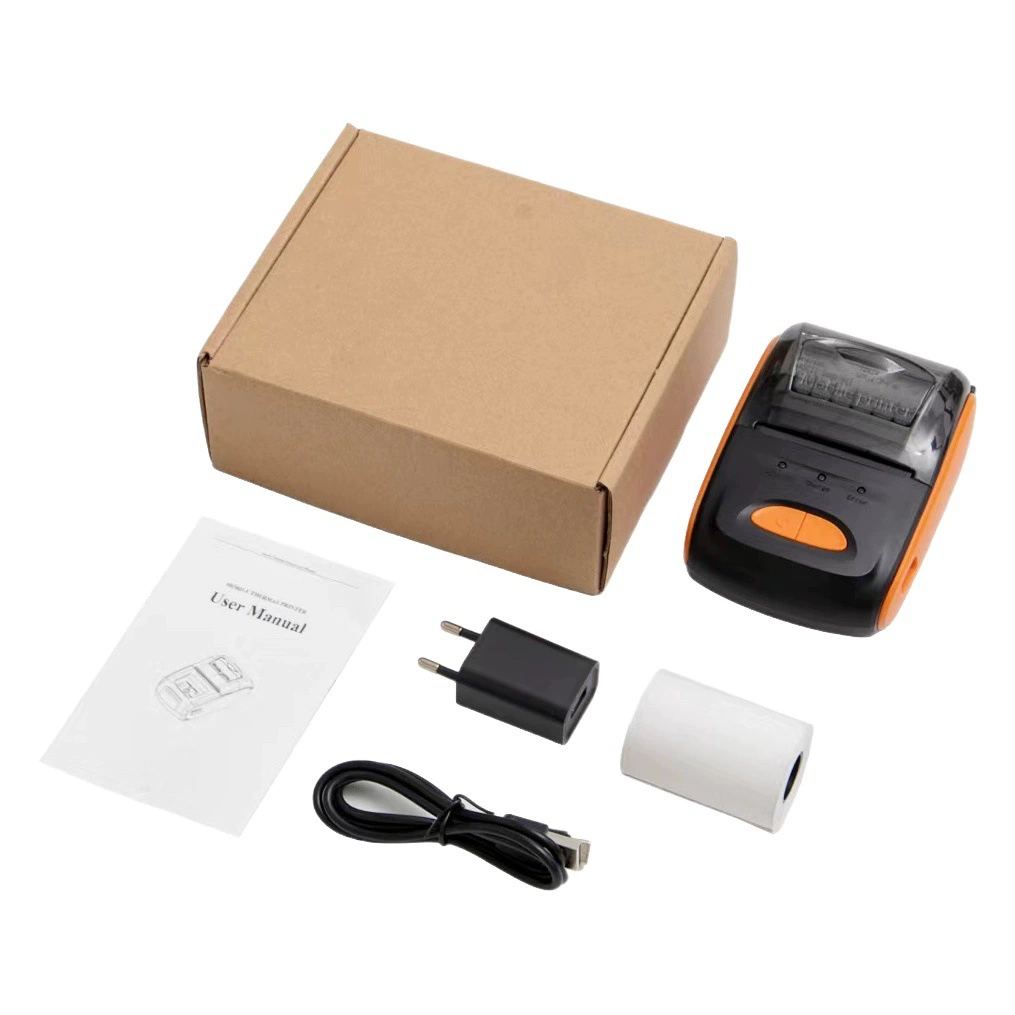 Беспроводной термопринтер для чеков 58 мм с Bluetooth, без чернил, для внутреннего и внешнего использования, миниатюрный, портативный, с функцией коррекции ошибок