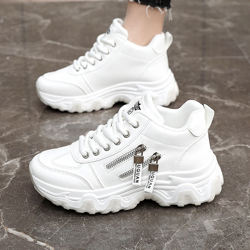 ZY7830 nuevos zapatos blancos transpirables primavera y otoño soleas delgadas de ocio de altura resistente al desgaste zapatos de skate académicos coreanos