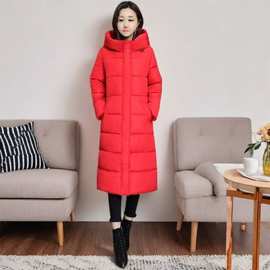 反季新款冬季羽绒棉衣女士中长款修身大码加厚过膝棉衣棉服女外套