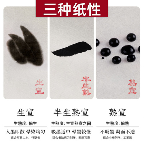 Yidege rice paper blank calligraphy and painting half-baked rice paper brush calligraphy French painting thickened calligraphy and painting teaching special paper