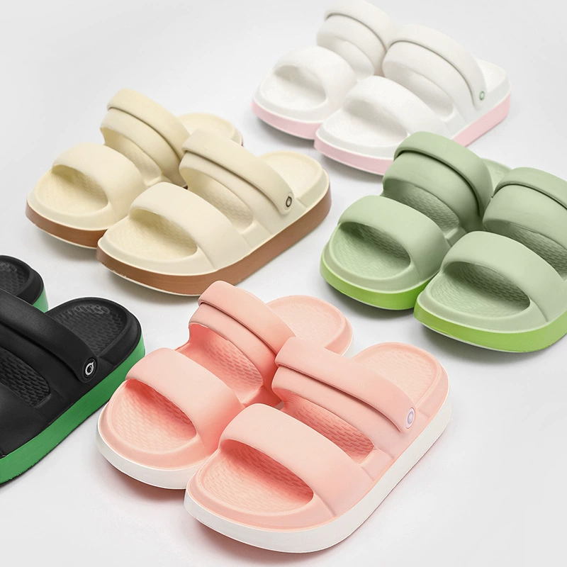 Уличные тапочки с милой девушкой и сердцем, 2023, летняя новая толстая подошва, двойная верхняя одежда, женская обувь, сандалии