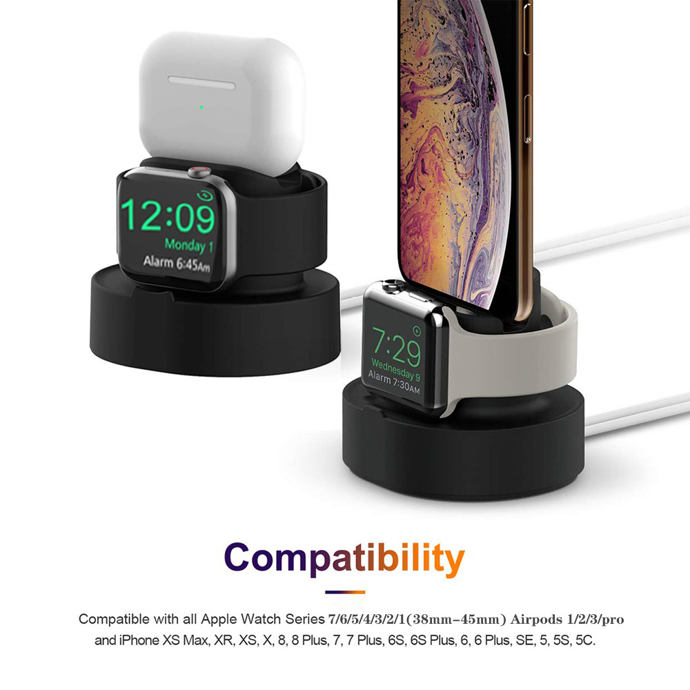 Cross-border Hot Sale Applicable Apple Watch Stand Airpods 2-in -1 Charging Base iPhone Charging Stand
