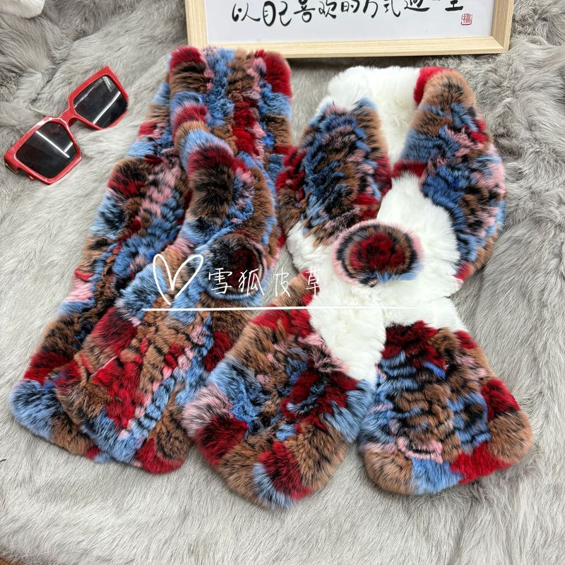 獭兔毛围巾双面围脖加厚保暖男女秋冬季毛领百搭保真皮草防风脖套|undefined