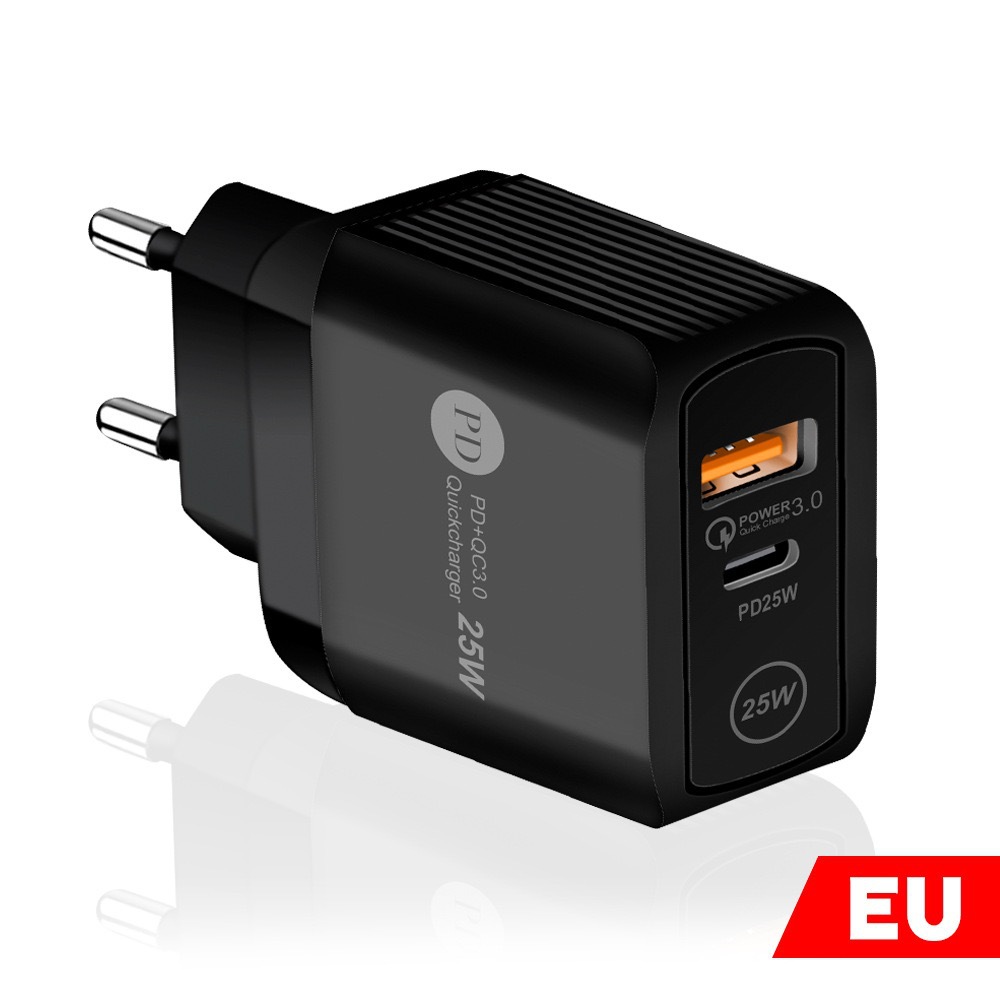 PD25W cargador de carga rápida 5V3A Europa, EE.UU. y EE.UU. cabeza de carga tipo-c QC3.0 adaptador de carga rápida fabricantes