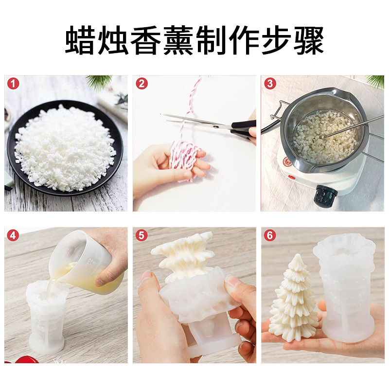 diy Christmas Tree Aromatherapy Candle Silicone Mold Christmas Flavor Handmade Soap Ice Block Gypsum Ornaments Silicone Mold