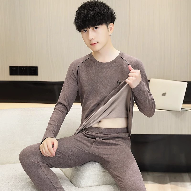 Velvet keep warm set for elementary school students for boys, thermal underwear, for teenagers, loose fit