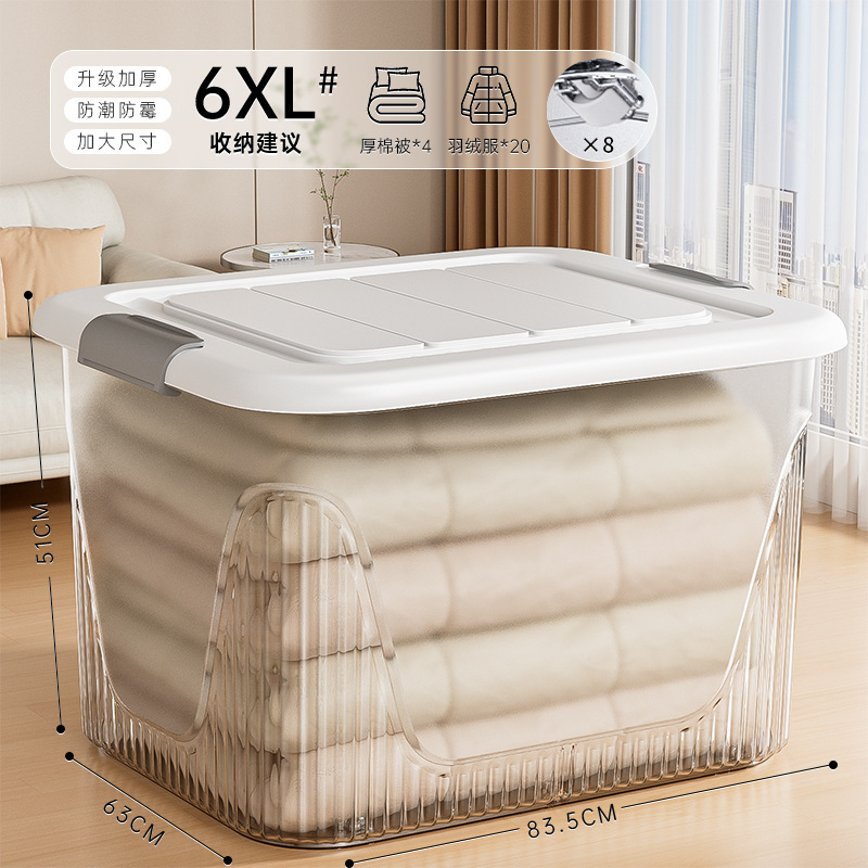 透明收纳箱大容量加厚家用衣服零食书本玩具塑料杂物储物箱整理盒|undefined