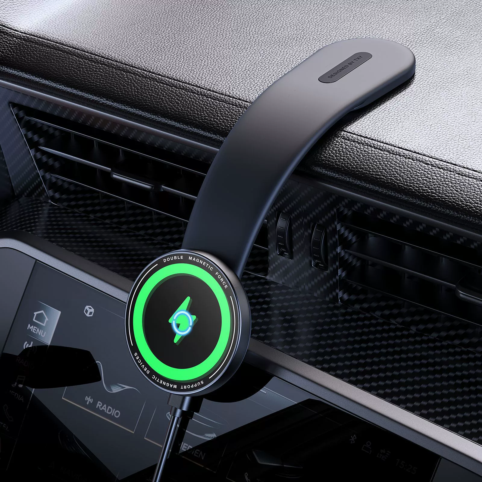 MagSafe магнитный всасывающий беспроводной зарядный автомобиль мобильный телефон держатель автомобильная приборная панель липучка съемный навигационный кронштейн