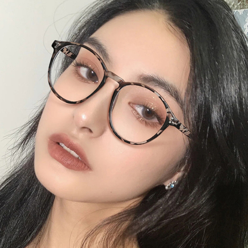 Women's New Large Leopard Print Glasses, Korean Style Streetwear Fashion Prescriptionless Sunglasses, Trendy Anti-radiation, Anti-blue Light, Natural Makeup Glasses