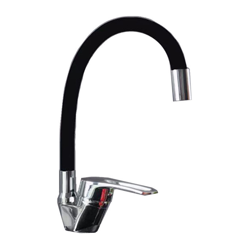 Grifo de cocina de agua mixta de tubo universal de color Lingote de tubo universal negro Grifo de lavabo de verduras frías y calientes Fábrica de comercio exterior