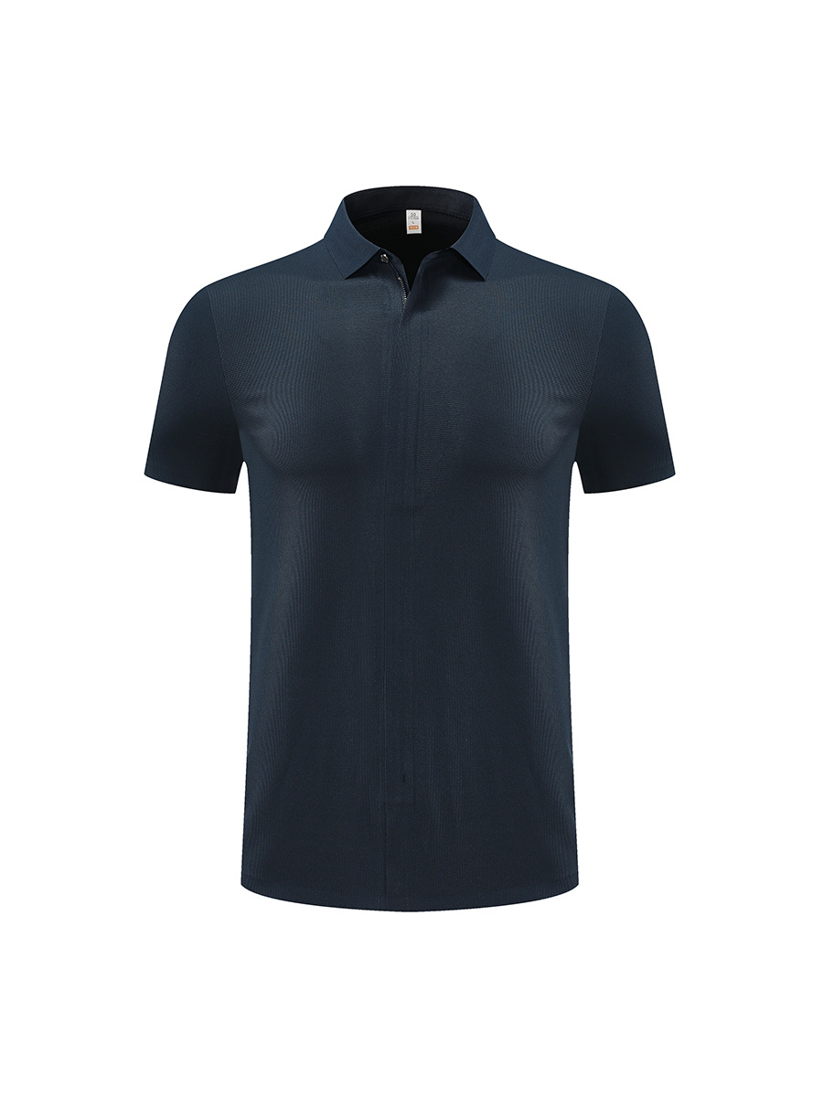 Camiseta de solapa de comercio exterior transfronterizo con cremallera completamente abierta Camiseta polo Camiseta de polo de manga corta para hombre Personalización de verano de alta gama