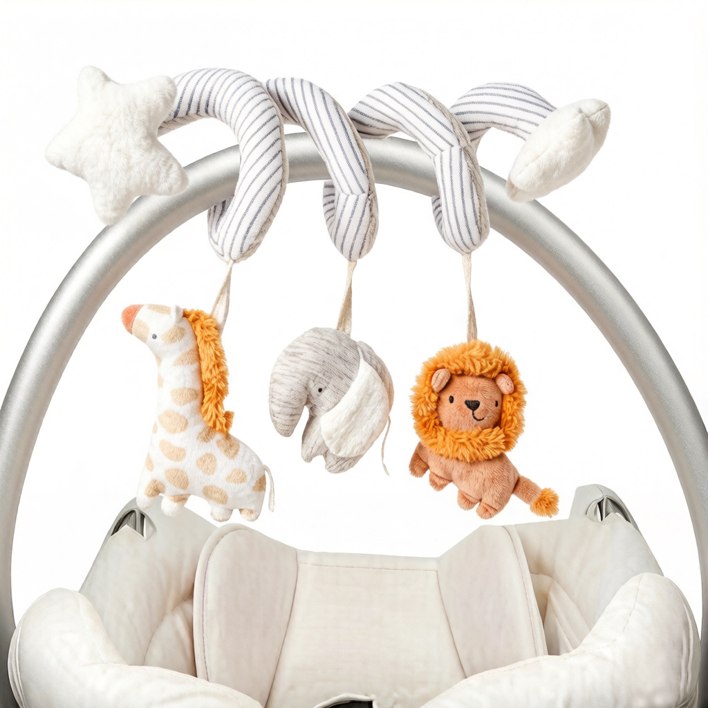 JJOVCE Baby Toy Newborn Comfort Bed Wrapping Plush Bed Bell Bed Hanging Car Hanging Baby Clearance