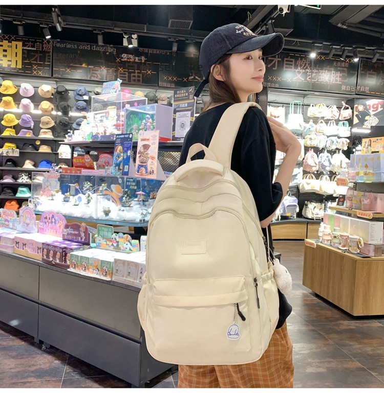 Schoolbag Women's Small Fresh Large Capacity Backpack for Primary and Secondary School Students Travel Durable Fashion All-match Backpack
