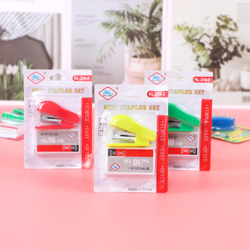 Mini stapler set, student office stationery supplies, small size 10 stapler, holiday gift for primary school students