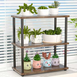 窗台网红花架卧室飘窗多层创意花架实木多肉铁艺花盆架桌上置物架