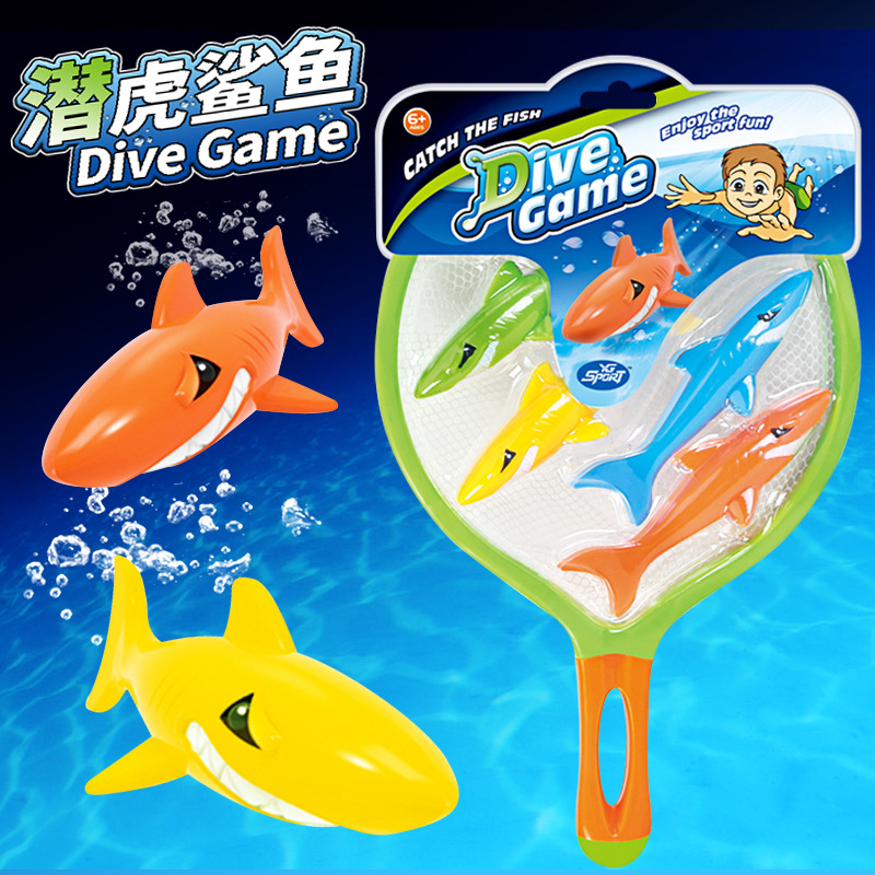 4 Pieces/Piece Arrow Throwing Swimming Pool Game Summer Torpedo Bandit Kidsren's Underwater Diving Toy Diving Tiger Shark