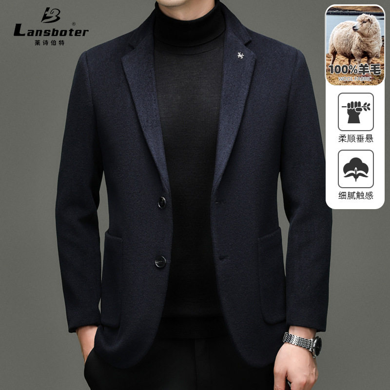 Áo vest len nam dáng ôm, cổ vest hai nút, tay dài, dày dặn — cà phê, màu xanh đậm, đen