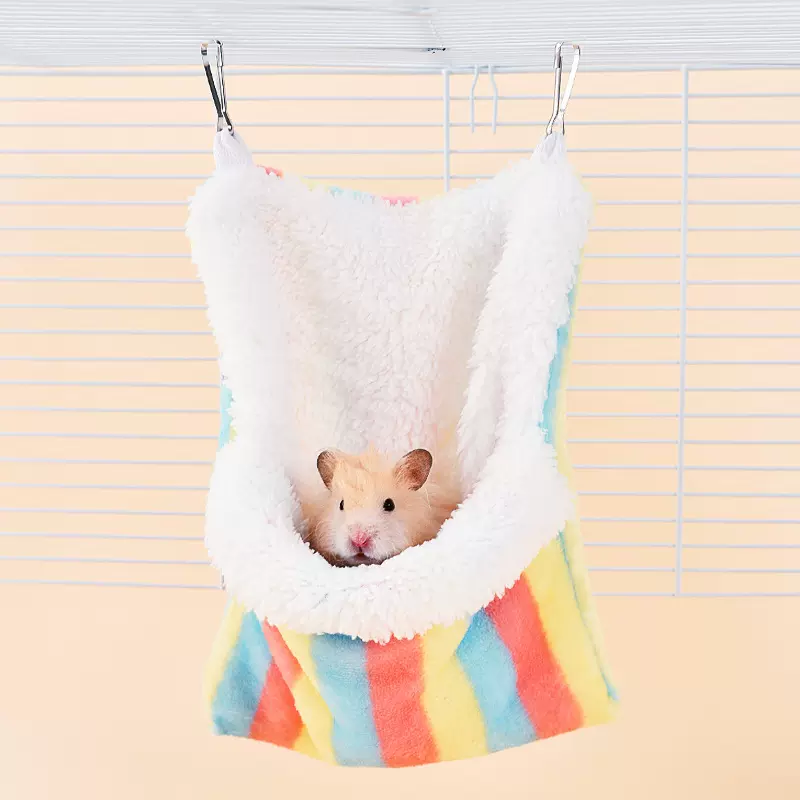 仓鼠棉窝可悬挂保暖睡袋蜜袋鼯窝窝外出便携袋小宠棉垫保暖窝垫