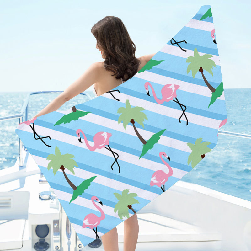 Cross-border supply sandal towel print swimming beach towel quick-drying water-absorbent ultra-fine fiber cape active wholesale