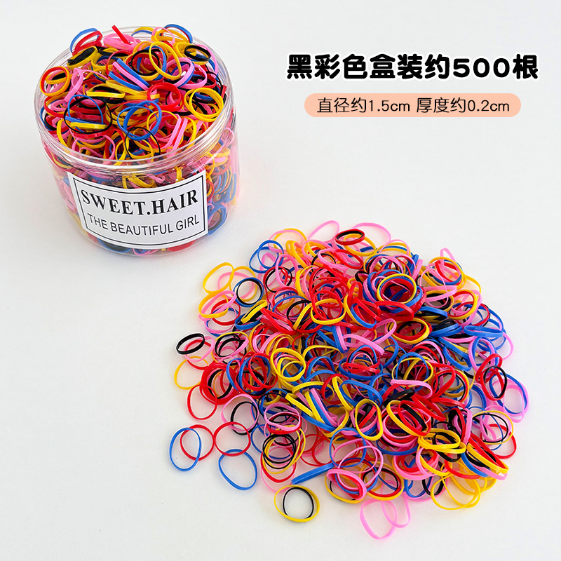 Banda de goma desechable negra para mujer no daña el cabello, lazo para el cabello, cuerda para el cabello alta elástica y duradera, cuerda para la cabeza para adultos, funda de cuero, accesorios para el cabello