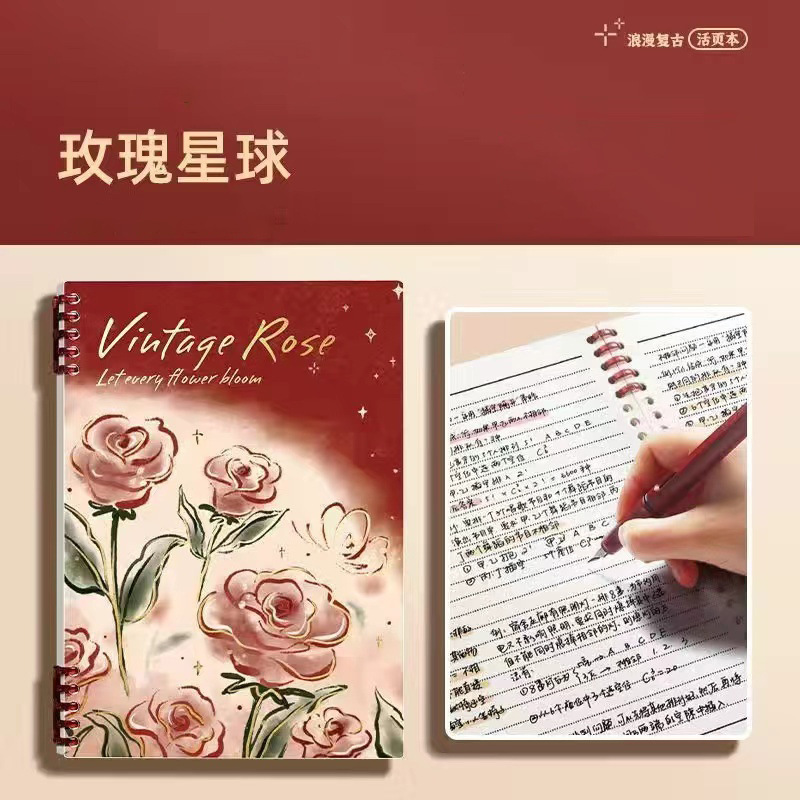 B5笔记本本子可拆卸内芯高颜值活页本空白记事本a4方格日记本加厚|undefined