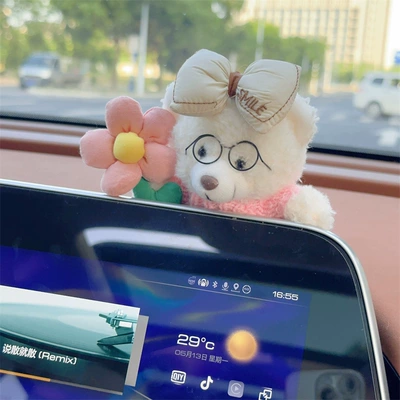 Car ornaments: screen ornaments car cartoon - sunflower-pink-cute-bear-screen-ornaments