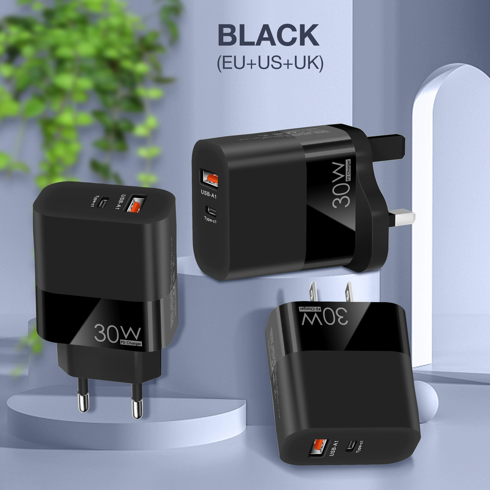 Популярное кросс-граничное PD+USB зарядное устройство для мобильного телефона в Европе, Америке и Великобритании с полным протоколом быстрой зарядки, дешевое и долговечное