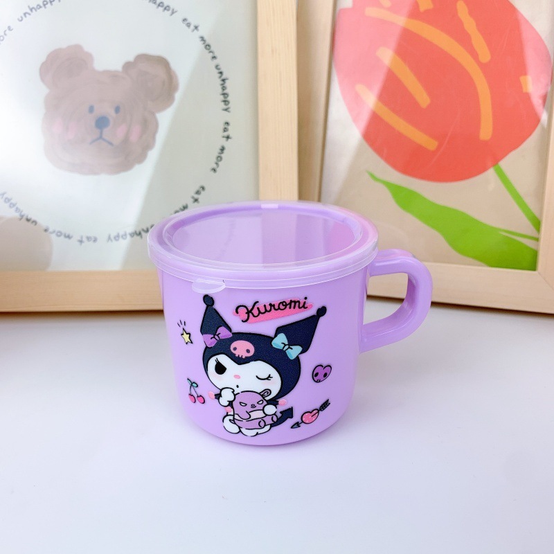子供用ハンドルウォーターカップ幼稚園ドリンクカップステッチクロミ蓋付き漫画ミルクカップドリンクカップ|undefined