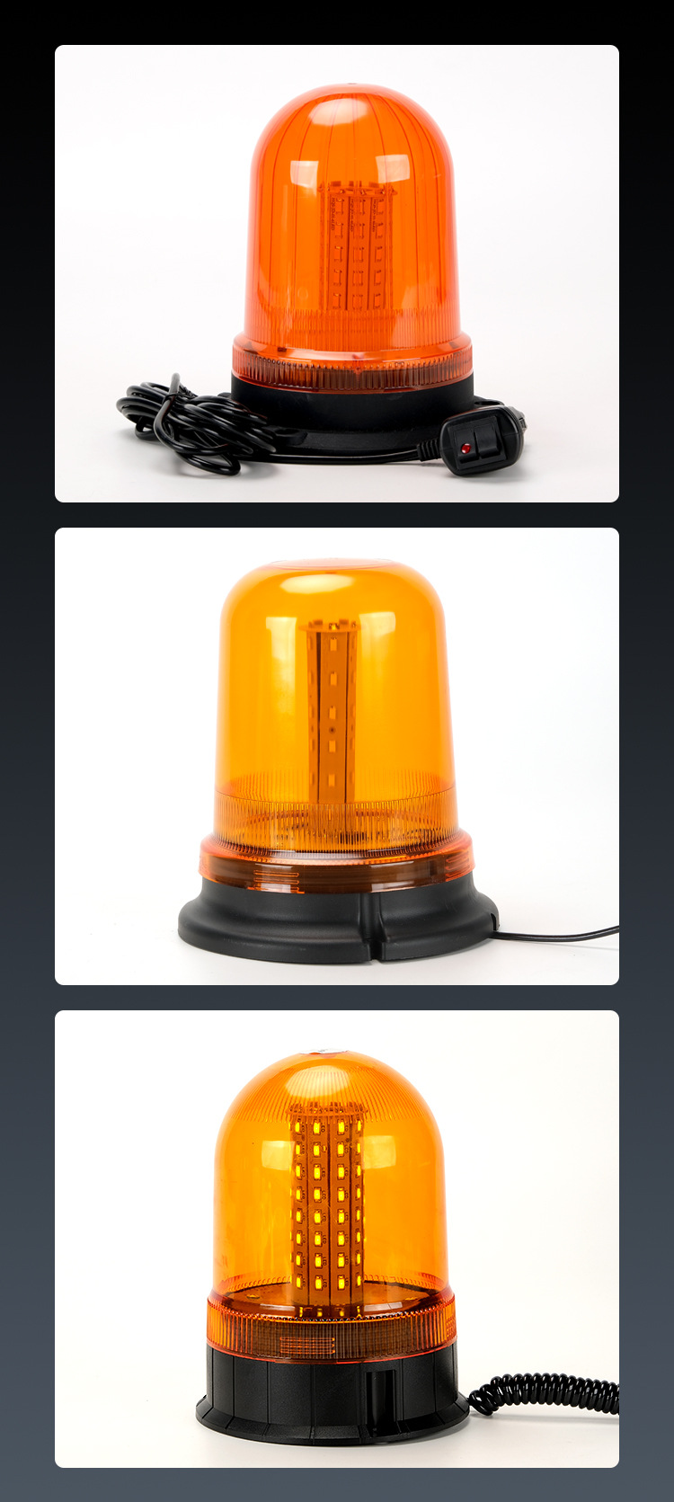Car warning light engineering LED rotating strobe light high-brightness 12V24V circular ceiling light car warning light