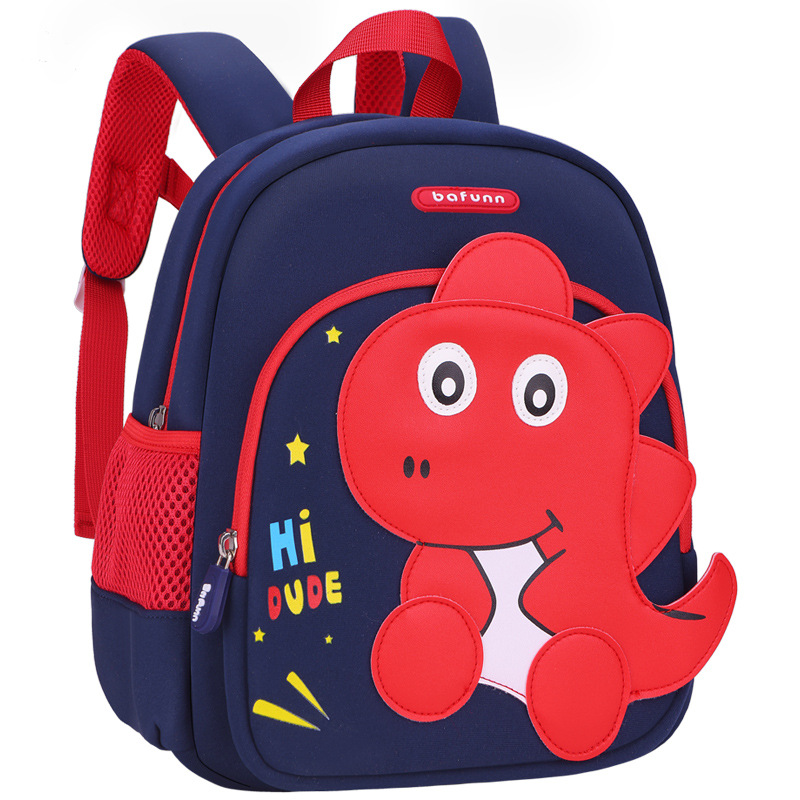 Dinosauro de rojo, mochila de dibujos animados para niños pequeños, mochila de hombro para niños de 2 - 3 - 5 años de edad