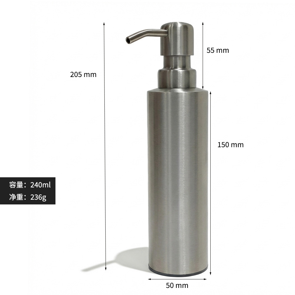 Dispensador de jabón de pared de acero inoxidable para baño de hotel transfronterizo, champú de baño, gel de ducha y dispensador de jabón