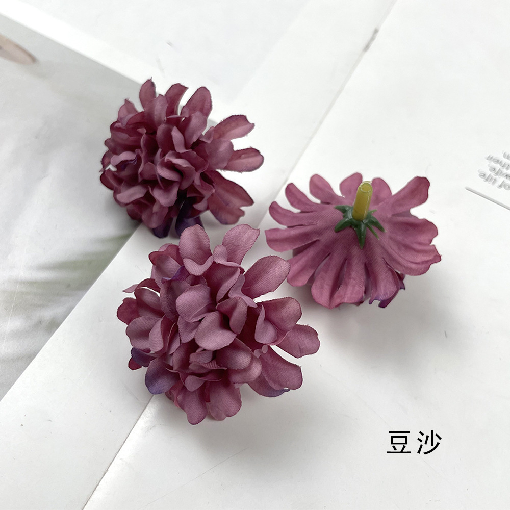 Simulación multicapa hortenida crisantemo cabeza DIY hecha a mano tocado material flor artificial decoración de la sala de bodas diseño de fondo de pared