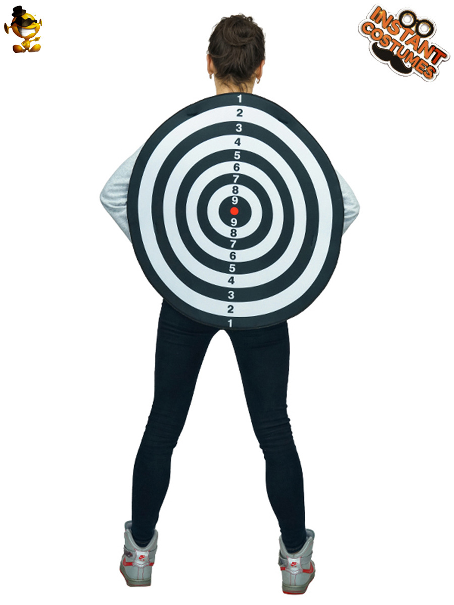 Hombres y mujeres adultos divertido dardos spoof target stage performance role play traje de cosplay distribución al por mayor