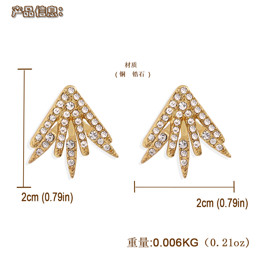 Copper Micro-inlaid Zircon Fish Head Earrings display picture 1