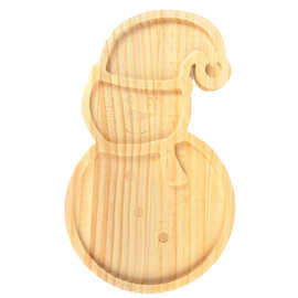 跨境圣诞节木制托盘 聚会派对装饰水果点心零食盘 雪人熟食小吃板