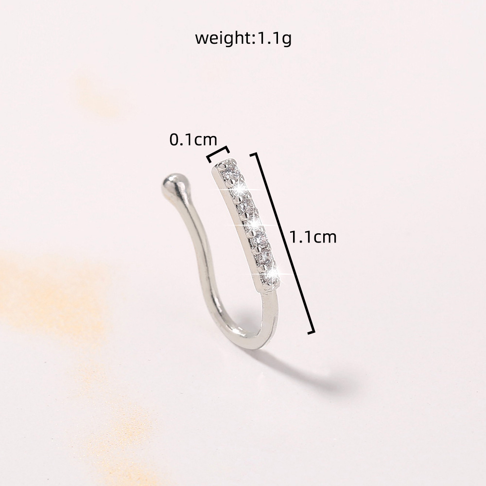 Fashion Non-porous Piercing U-shaped Metal Nose Ring Men And Women Fake Nose Clip Jewelry Wholesale display picture 8