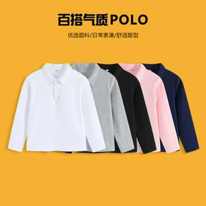 Детская футболка polo, белый трикотажный весенний лонгслив для мальчиков, черная форма, тренд сезона