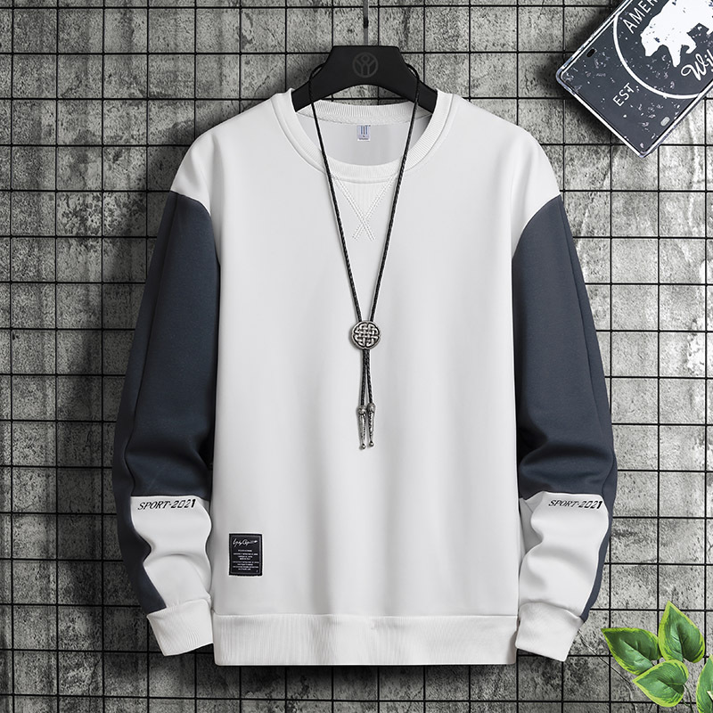 Long Sleeved Spring, New Round Neck Hoodie For Men In Korean Version, Loose Fitting Men's Oversized Top, Casual Sports_voghion.com