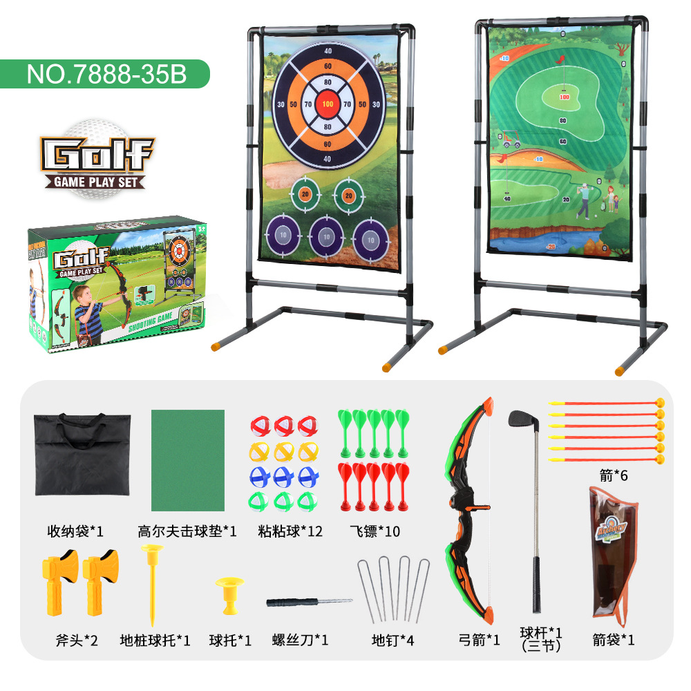 Exportación transfronteriza almohadilla de juego de golf lanzamiento bucle almohadilla de juego 3 - en - 1 juego de lanzamiento portátil de golf