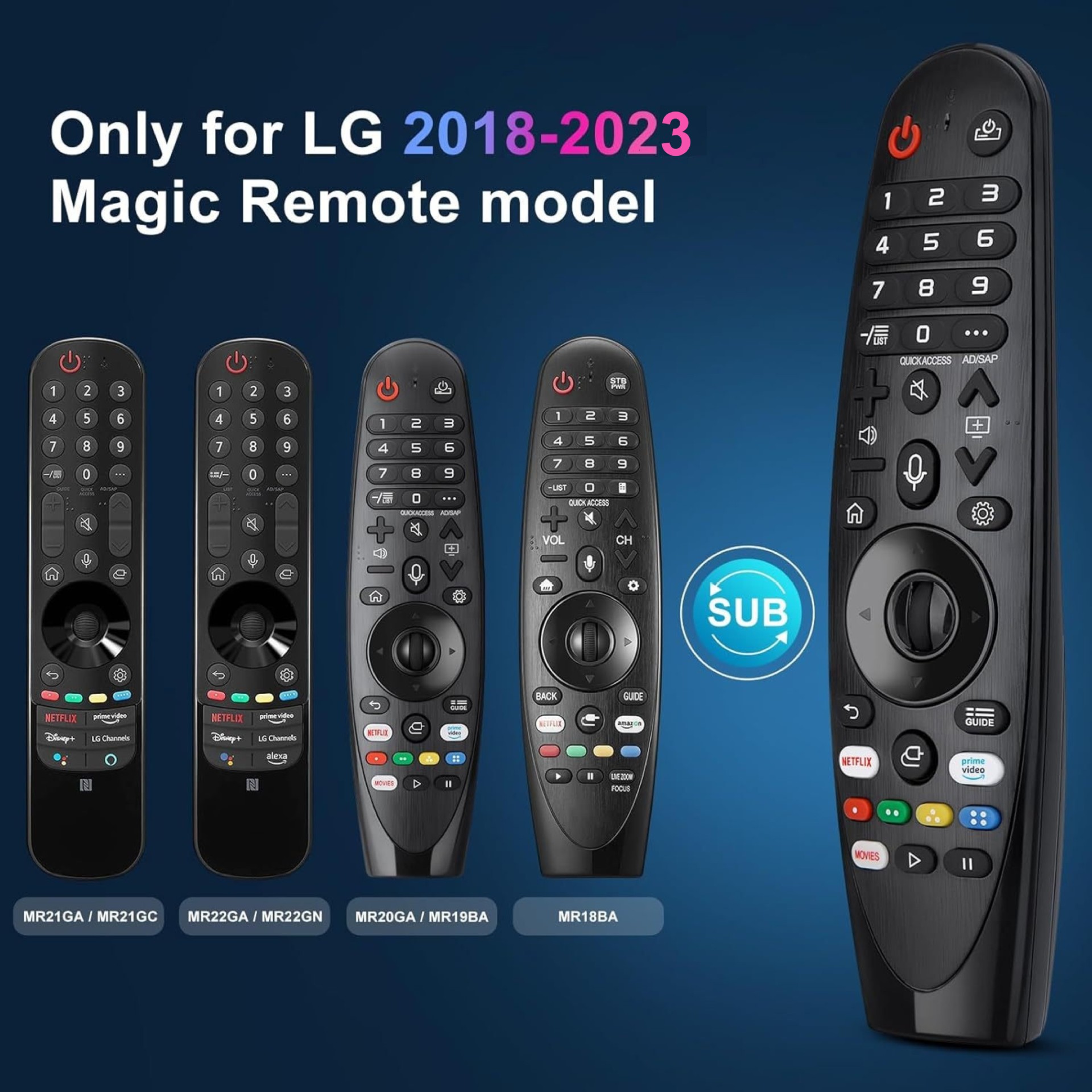 Remoto de voz LG Bluetooth MR20GA AKB75855501 5502 LG Voice Remote