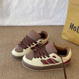 美式潮流时尚休闲街拍百搭复古厚底面包鞋女原宿ins小众学生板鞋