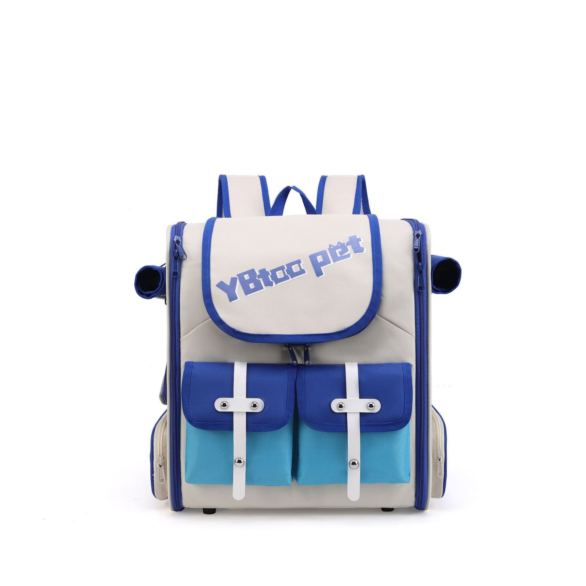 베이지, 흰색과 파란색