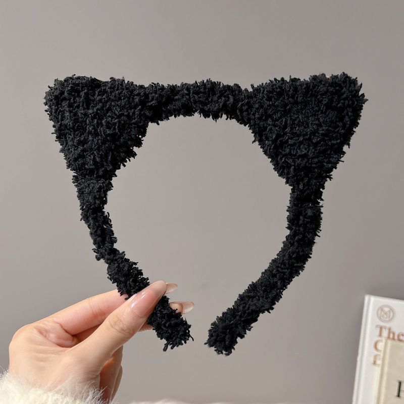 可爱毛绒猫耳朵发箍女2025新款日常外戴洗脸专用头箍不勒头压发卡|undefined