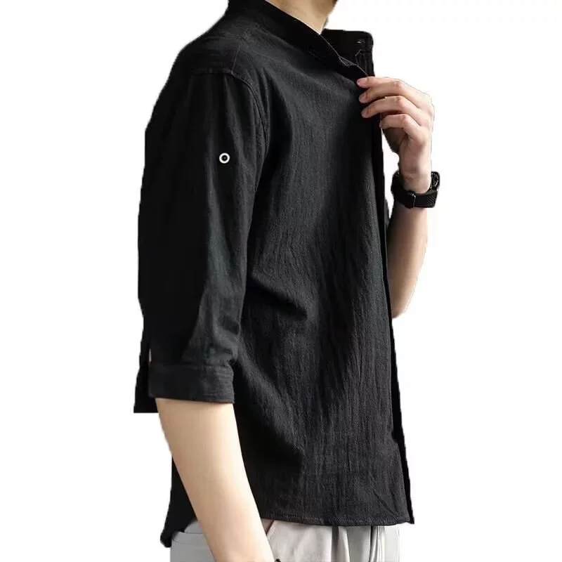 Белая летняя тонкая рубашка, oversize, хлопок и лен