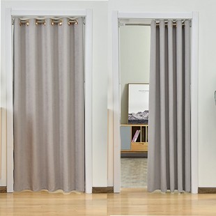 Fabric Door Curtain Partition Curtain Punch-free Household Bedroom Shading Air Conditioning Windshield Fitting Room Kitchen Bathroom Cloth Curtain