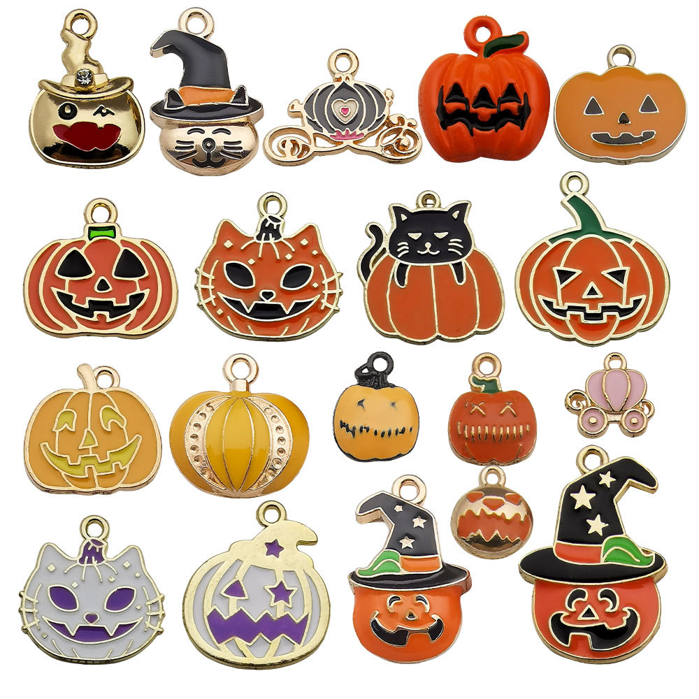 2g Weight Pendant Jewelry Making Type 10 * 23mm, 12 * 15mm, 18 * 20mm Jewelry Making Size DIY Jewelry Accessories Classification 1 Piece Quantity Alloy Material Halloween Festival Pumpkin, Spider, Ghost Pattern Enamel Design Cute Style 1 Piece 10 * 23mm 12 * 15mm 18 * 20mm Alloy Pumpkin Spider Ghost Pendant 3