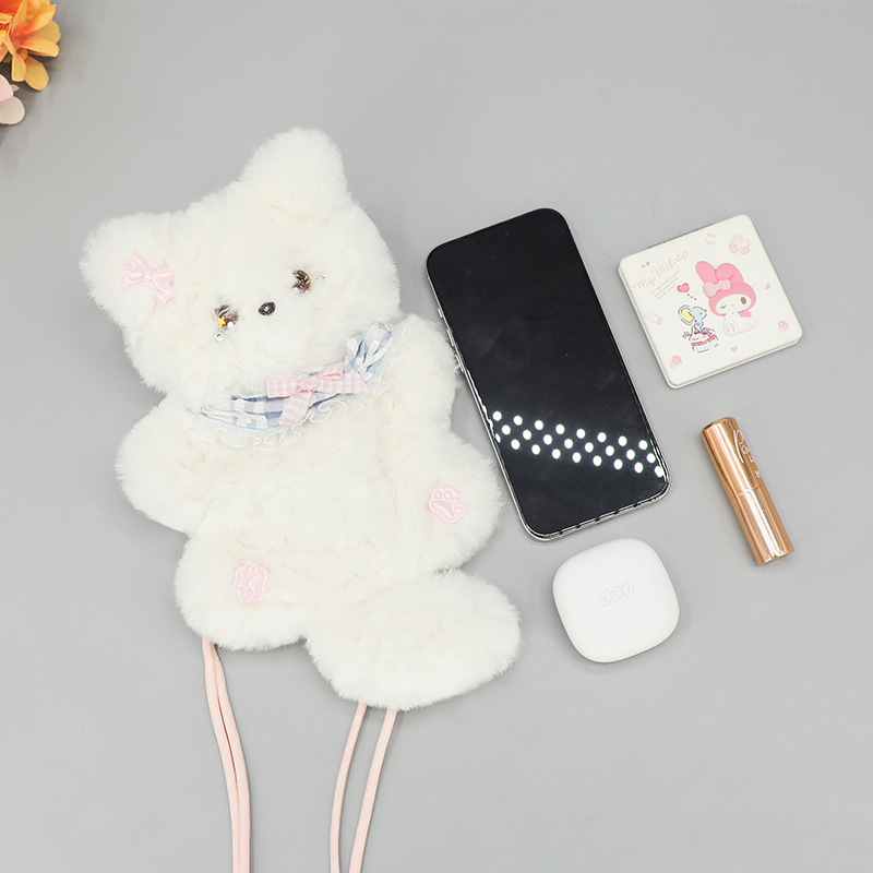 二次元ガールハートバッグぬいぐるみ猫かわいいクロスボディバッグコミコンy2k日本ロリータ人形バッグ|undefined