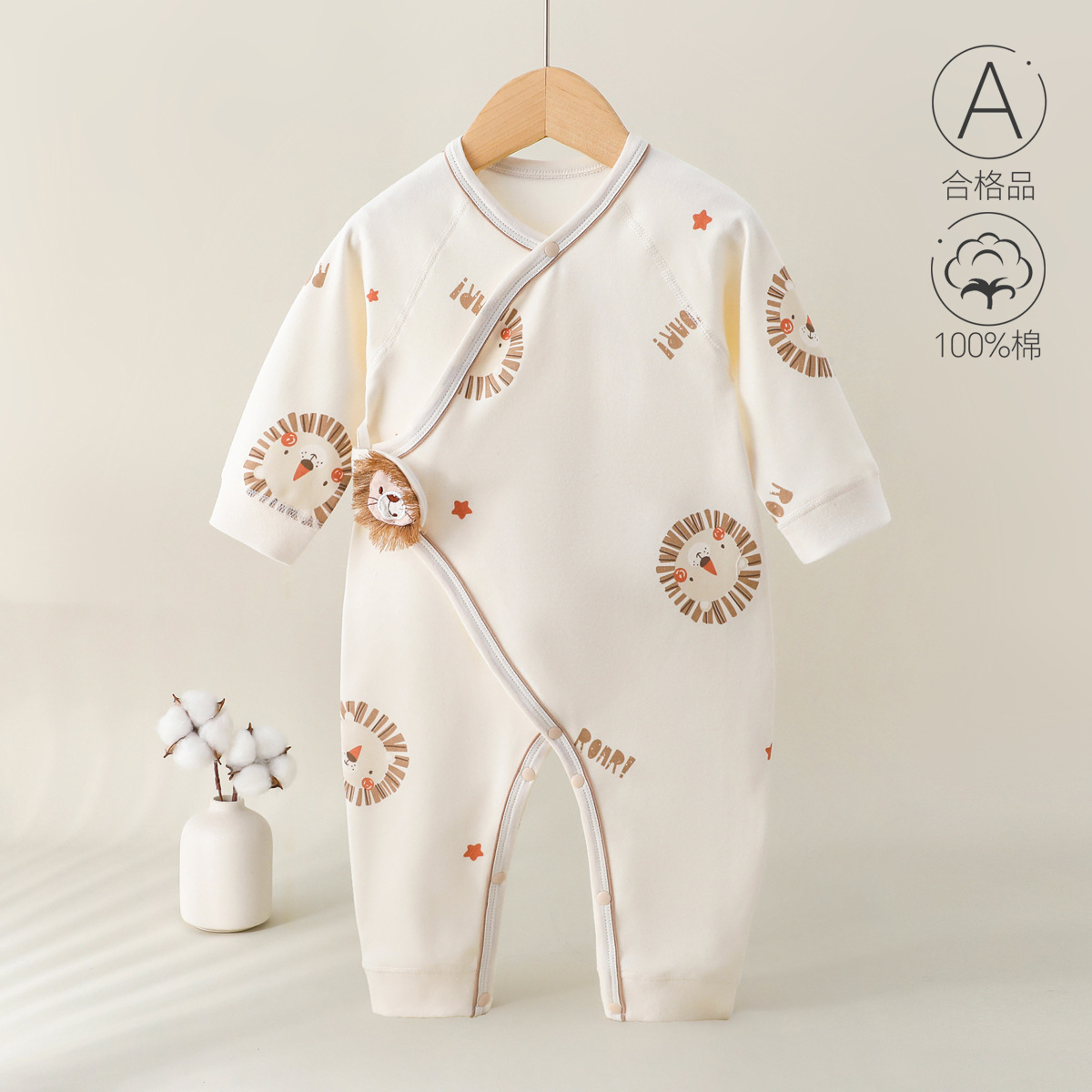 Ropa de bebé recién nacido, algodón puro, primavera y otoño, protección del vientre, 0-6 meses, mameluco de una pieza para bebé, mameluco, mariposa de manga larga