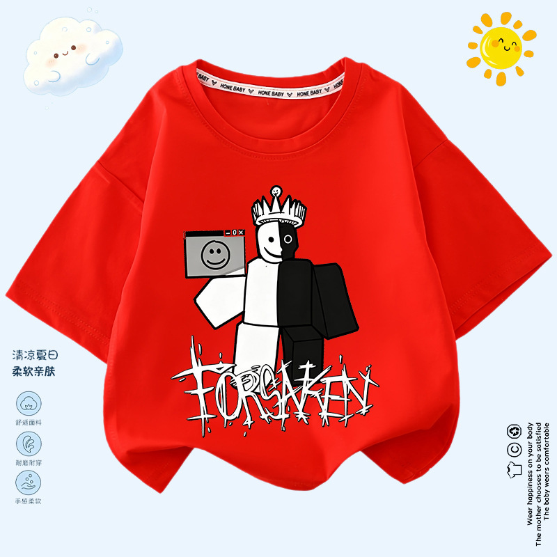 Roblox Forsaken Gubby Two Time children's short-sleeve t-shirt summer wear pure cotton trendy Roblox Forsaken Gubby Two Time children's short-sleeve t-shirt summer wear pure cotton trendy